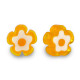 Millefiori beads flower 5-6x3mm - Orange